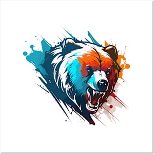 Graffiti Paint Grizzly Bear Creative Posters and Art